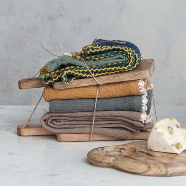 Pastoral Waffle Weave Board & Towel Set