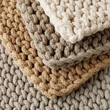 Storied Home Cotton Crochet Pot Holders (4 colors)